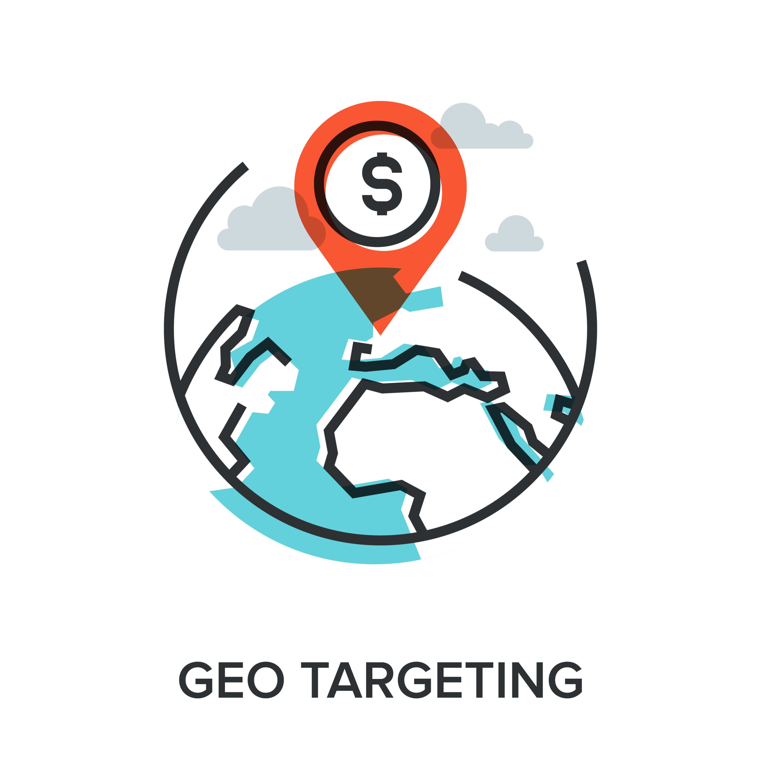 World with geomarketing location icon