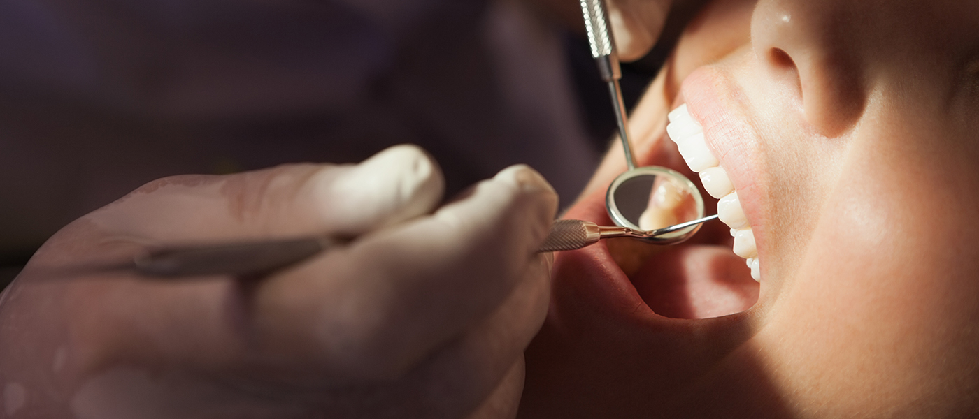Patient getting a dental examination